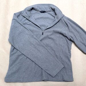Lands End heather-grey fleece pullover (M)